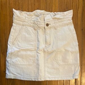 Free People Off-White Mini Denim Skirt Cargo Style Size 6